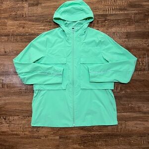 Like New Mens Lululemon Stretch Cargo Jacket. Highlighter Green Neon. Size L